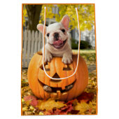 Hond in Jack-o-Lantern Medium Cadeauzakje (Achterkant)