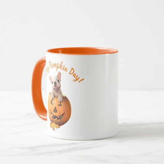 Hond in Jack-o-Lantern Mok (Voorkant links)