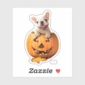 Hond in Jack-o-Lantern Sticker (Vel)