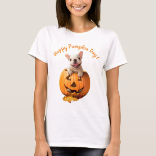 Hond in Jack-o-Lantern T-shirt
