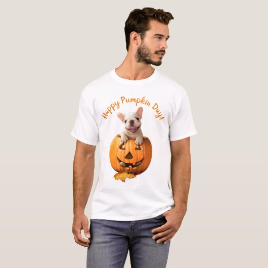 Hond in Jack-o-Lantern T-shirt (Voorkant volledig)