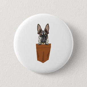 Hond in Pocket Funny Puppy voor Hondenliefhebbers Ronde Button 5,7 Cm