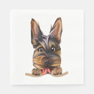 Hond in Pocket Funny Puppy voor Hondenliefhebbers Servet