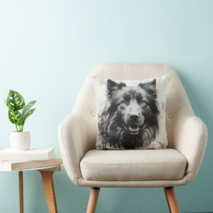 Hond Inkt Schildering Kussen