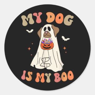 Hond Is Boo Geest Spoken Halloween Hond Liefhebber Ronde Sticker