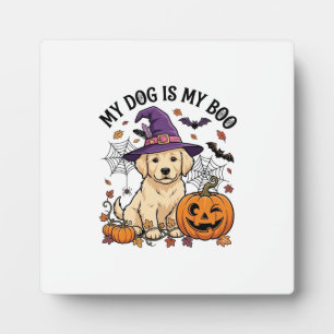 Hond Is Boo Halloween Heks Puppy Pompoen_1 Fotoplaat