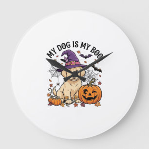 Hond Is Boo Halloween Heks Puppy Pompoen_1 Grote Klok