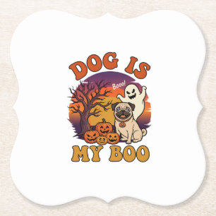 Hond Is Boo Halloween Pug Geest Pompoenen_1 Kartonnen Onderzetters