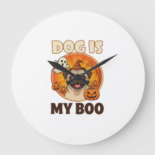 Hond Is Boo Pug Halloween Geest Pompoen Grote Klok