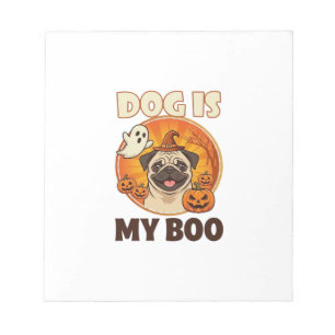 Hond Is Boo Pug Halloween Geest Pompoen Notitieblok