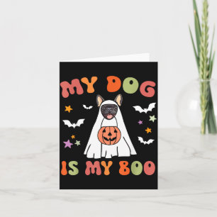 Hond Is Boo Zwart Franse Bulldog Halloween Kostuum Kaart