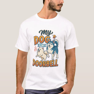 Hond Is Deurbel Blaffen Wit Blauw_1 T-shirt
