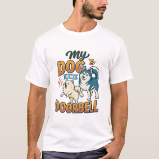 Hond Is Deurbel Blaffen Wit Blauw_1 T-shirt