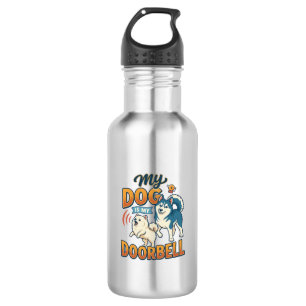 Hond Is Deurbel Blaffen Wit Blauw_1 Waterfles