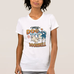 Hond Is Deurbel Blaffen Witte Blauwe_1 T-shirt