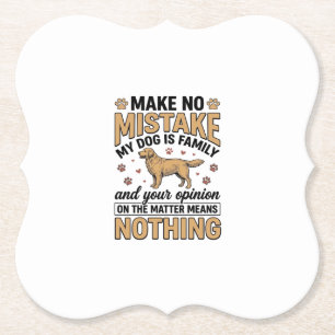 Hond Is Familie Vintage Retriever Typografie Ontwe Kartonnen Onderzetters