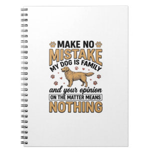 Hond Is Familie Vintage Retriever Typografie Ontwe Notitieboek