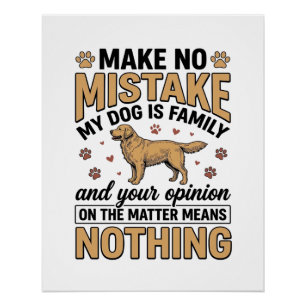 Hond Is Familie Vintage Retriever Typografie Ontwe Perfect Poster