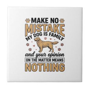 Hond Is Familie Vintage Retriever Typografie Ontwe Tegeltje