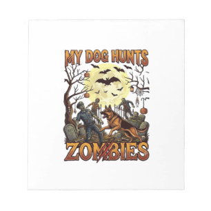 Hond Jaagt op Zombies Halloween Duitse Herdersmaan Notitieblok