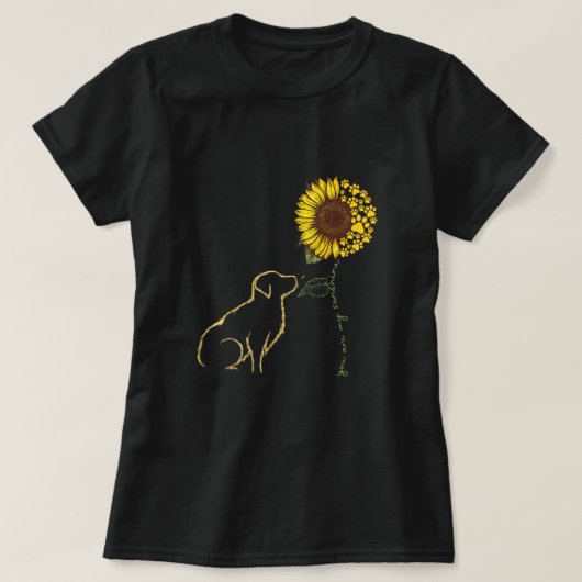 Hond, jij bent mijn zonnetje | Zonnebloem Design v T-shirt (Design voorkant)