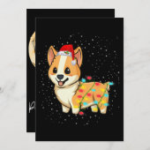 Hond Kado | kerstlichten corgi Kaart (Voorkant / Achterkant)