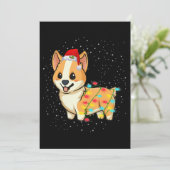 Hond Kado | kerstlichtjes corgi Kaart (Staand voorkant)