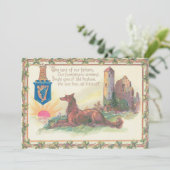 Hond Kasteel Harp van Erin Shamrocks Kaart (Staand voorkant)