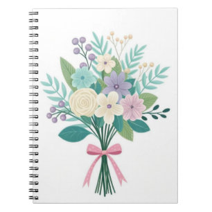 Hond Kat Bloemig Pastel Bloemen Spiraal Notebook  Notitieboek