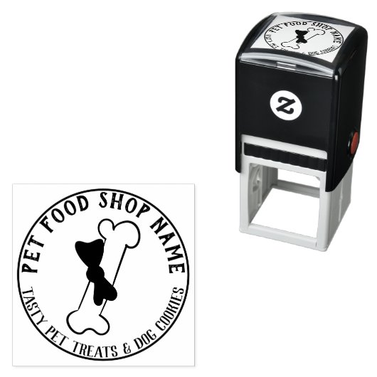 Hond Kat Dierenwinkel Bakkerij Voedsel Brokken Bot Zelfinktende Stempel (In situ)