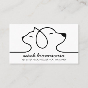 Hond Kat Huisdier Lijn kunst Logo diergeneeskunde Visitekaartje