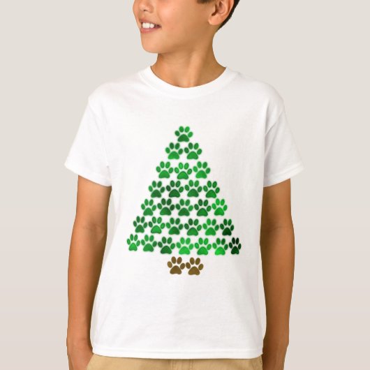 Hond/kat kerstboom t-shirt (Voorkant)