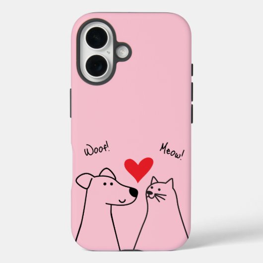 Hond, kat, liefde Case-Mate iPhone case (Achterkant)
