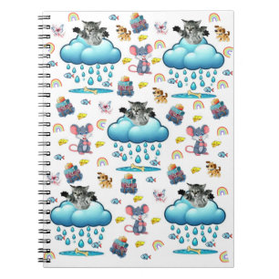 Hond Kat Muis Regenboog Vis Spiraal Notebook Notitieboek