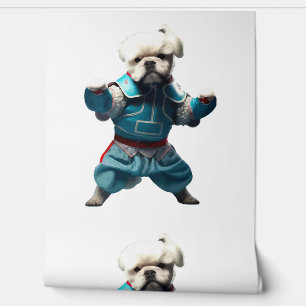 Hond kent karate getransformeerd behang