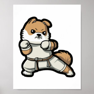 Hond kent Karate Poster