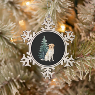 Hond Kerstboom Feest Hondenliefhebber Kerstmis Tin Sneeuwvlok Ornament