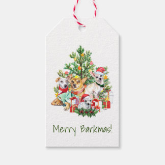 Hond Kerstcadeau Tags - Merry Barkmas Cadeaulabel