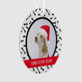 Hond Kerstmis Moderne Leuke Puppy Gelukkige Pawhol Ornament (voorkant)