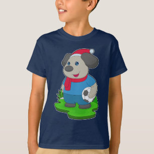 Hond Kerstvoetbal T-shirt