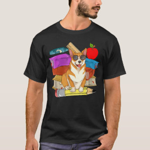 Hond Kinder School Student Zonnebril Leuke Corgi T-shirt