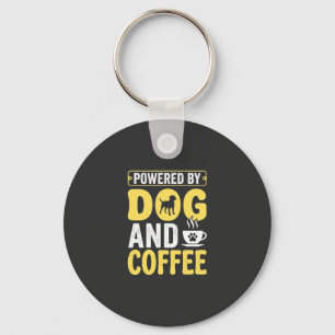 Hond Koffieliefhebber Aangedreven Door Design Sleutelhanger