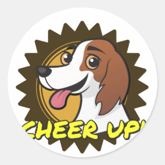 Hond - Kop op! Ronde Sticker