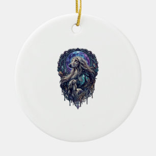 Hond Kristal Maan Betoverd Woud_1 Keramisch Ornament