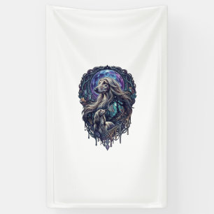 Hond Kristal Maan Betoverd Woud_1 Spandoek