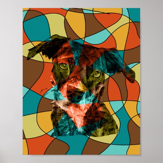 hond kubisme  poster (Voorkant)
