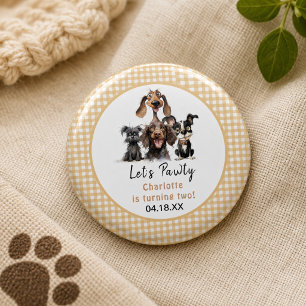 Hond Laat Ons Feest Vieren Verjaardag Ronde Button 3,2 Cm