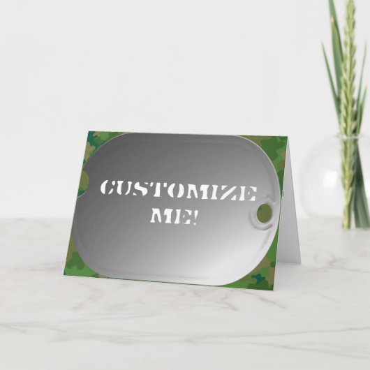 Hond Label camo stijl Kaart (Voorkant)