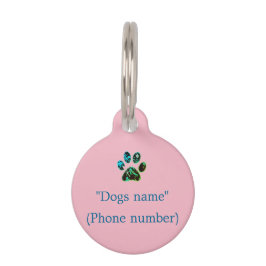 Hond Label Roze Groen Blauw Huisdierpenning