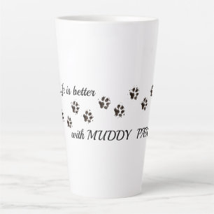 Hond Latte Koffiemok, Pootafdruk Grappige Mok